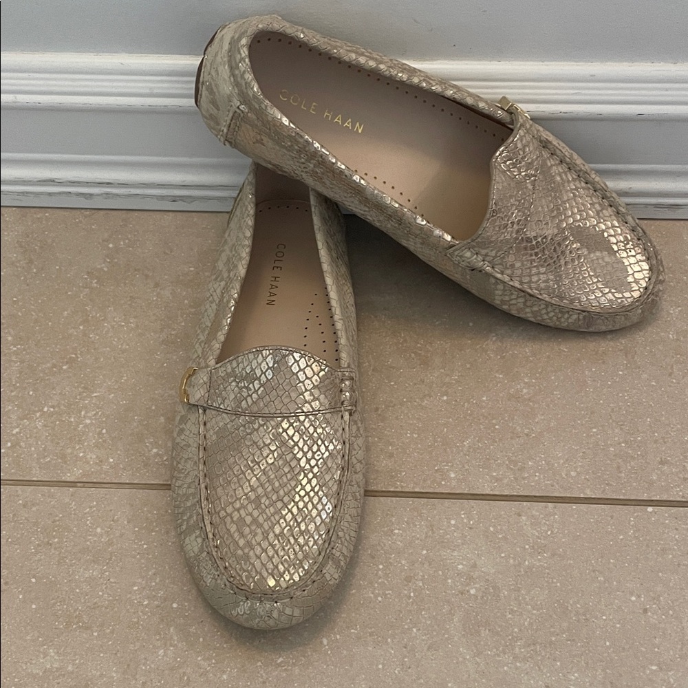Cole Haan Women's Metallic Gold Loafers size 6.5